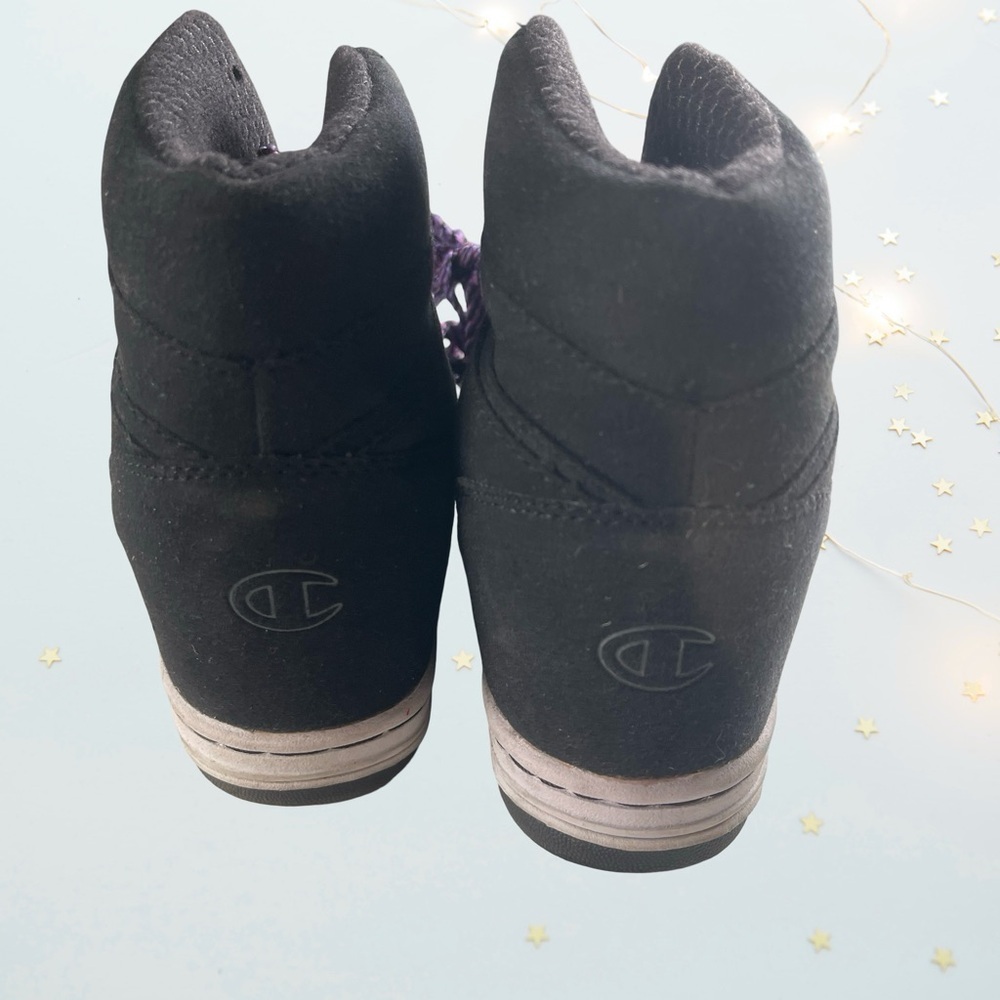 Champion Women's Black and Purple High-Top Sneakers in size 7 - Picture 4 of 5